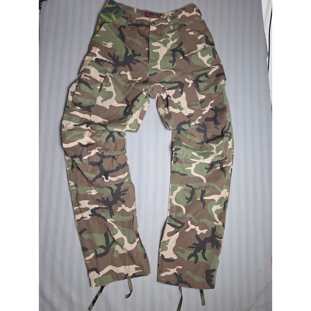 Prestige Tactical Wear Woodland Camo Ripstop Cargo Pants Vintage Mens 30x31